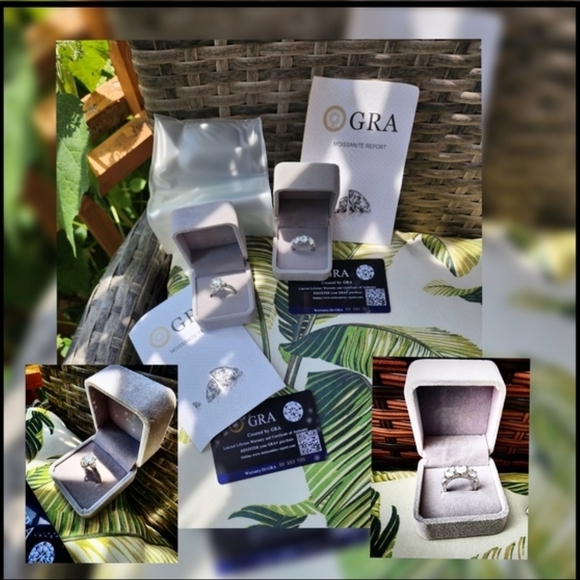 Elegant Silver Moissanite Ring by - Picture 7 of 16